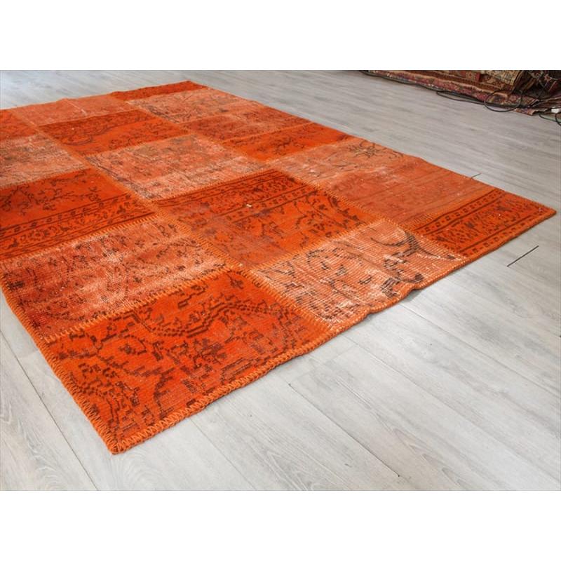 リサイクル・パッチワークラグ 222x152cm オレンジ/カリヨラサイズ |  | 06