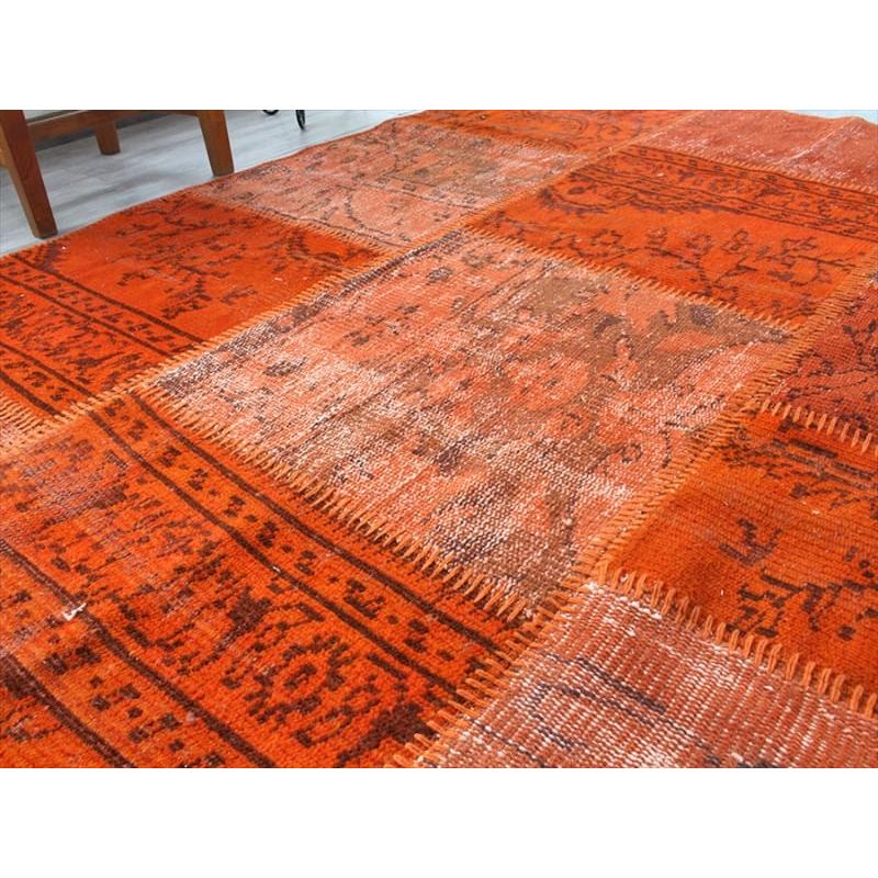 リサイクル・パッチワークラグ 222x152cm オレンジ/カリヨラサイズ |  | 07