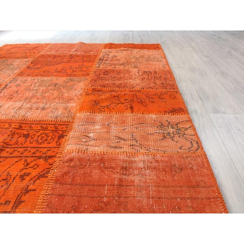 リサイクル・パッチワークラグ 222x152cm オレンジ/カリヨラサイズ |  | 08