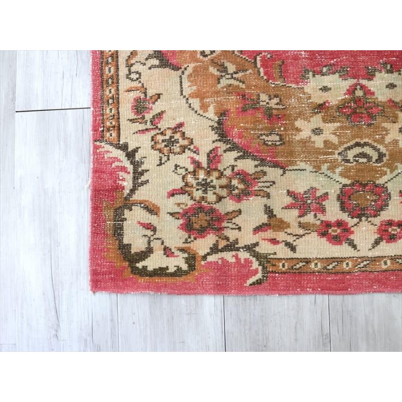 オーバーダイ（後染め）手織りトルコじゅうたん 223x123cm レッド/カリヨラ |  | 07