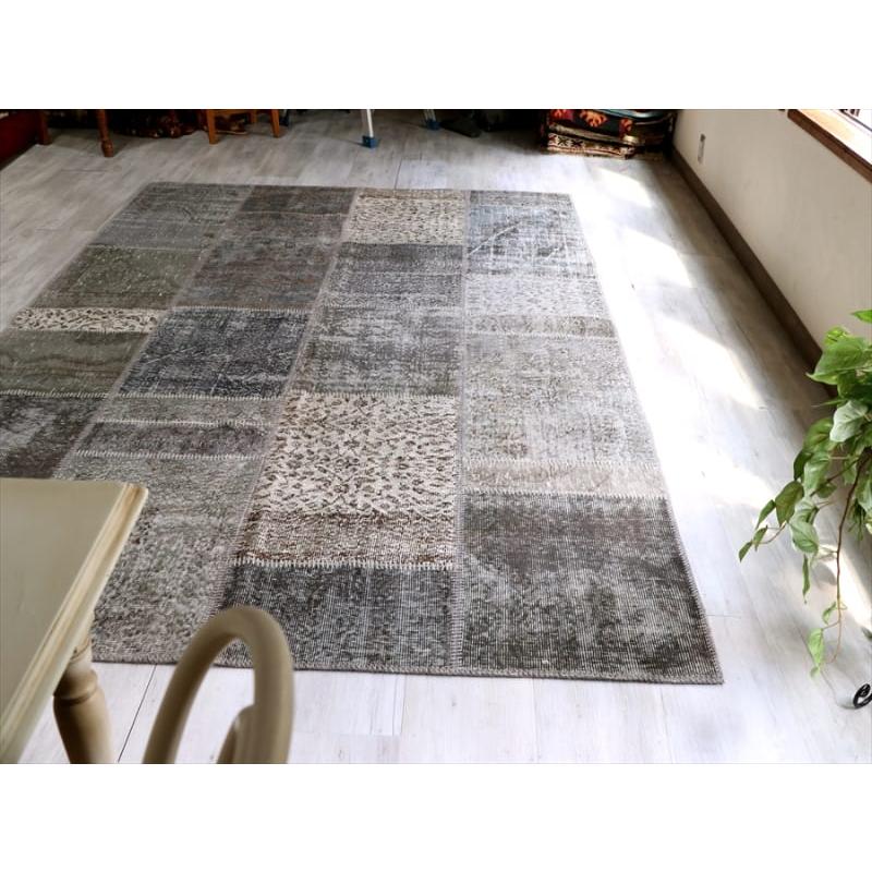 リサイクルパッチワークラグ　トルコ製・オーバーダイ 300x191cm グレー/ケッレ |  | 02