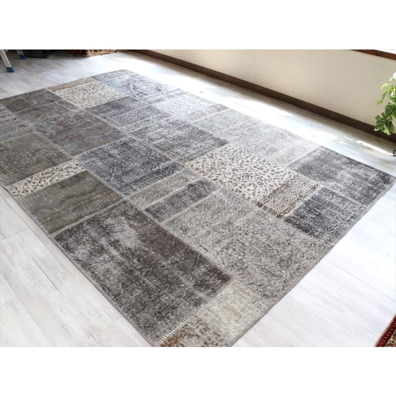 リサイクルパッチワークラグ　トルコ製・オーバーダイ 300x191cm グレー/ケッレ |  | 03