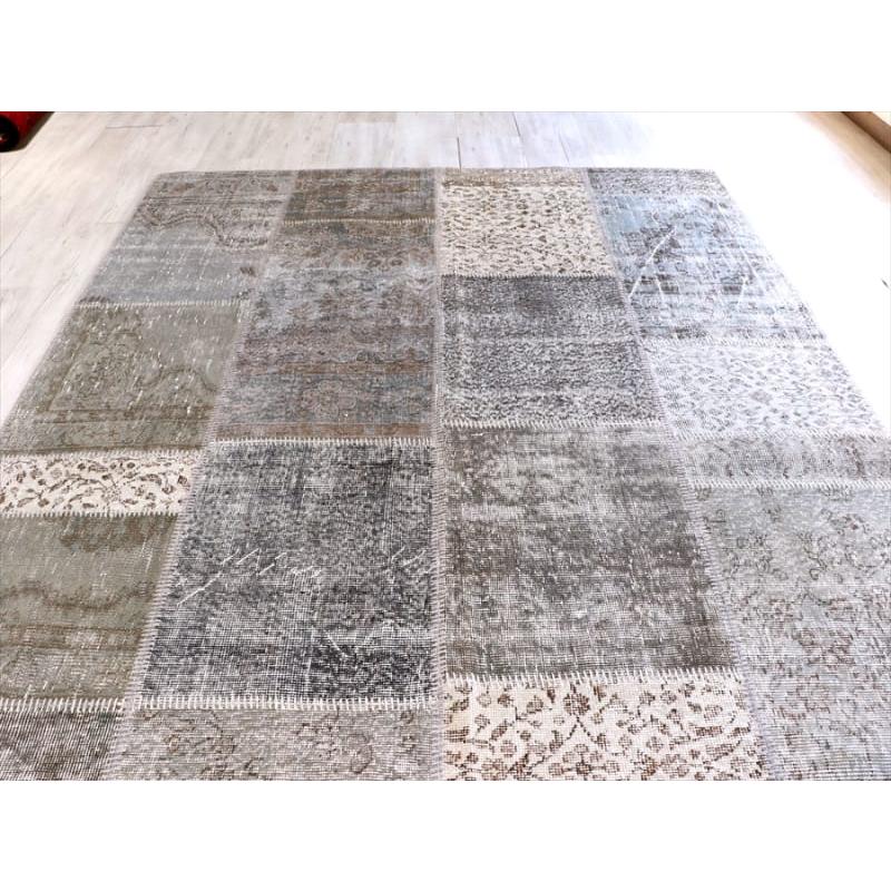リサイクルパッチワークラグ　トルコ製・オーバーダイ 300x191cm グレー/ケッレ |  | 06