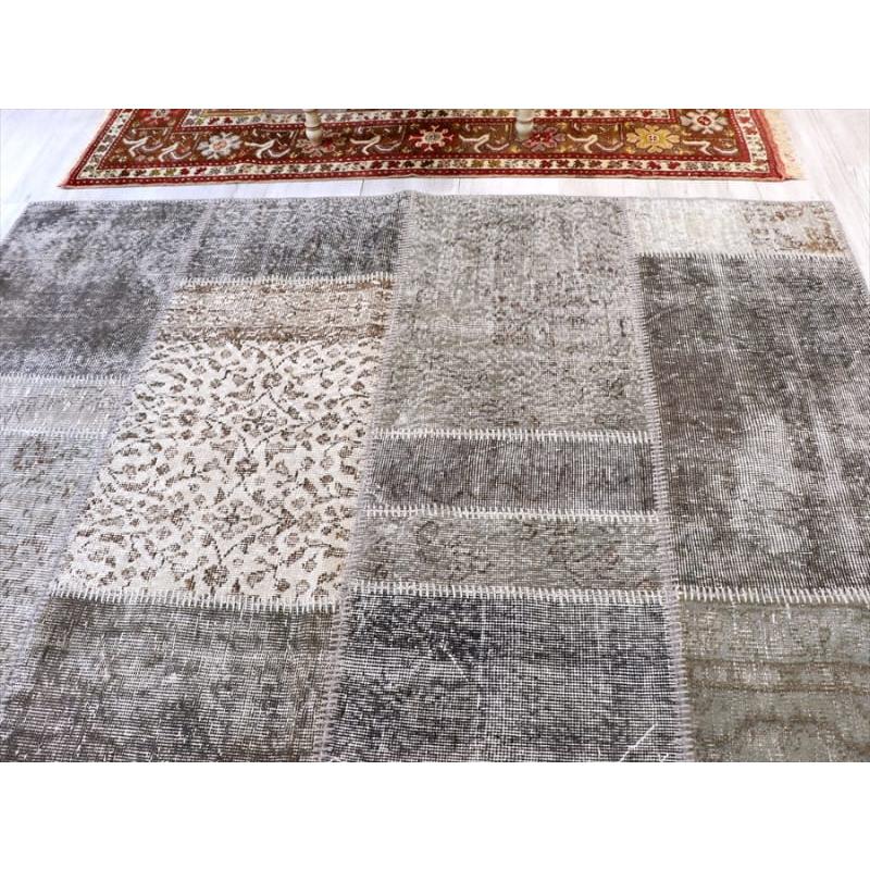 リサイクルパッチワークラグ　トルコ製・オーバーダイ 300x191cm グレー/ケッレ |  | 07