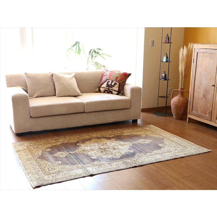 ヴィンテージラグ/トルコじゅうたん 204x120cm ウスパルタ/花のメダリオン | ブランド登録なし | 01