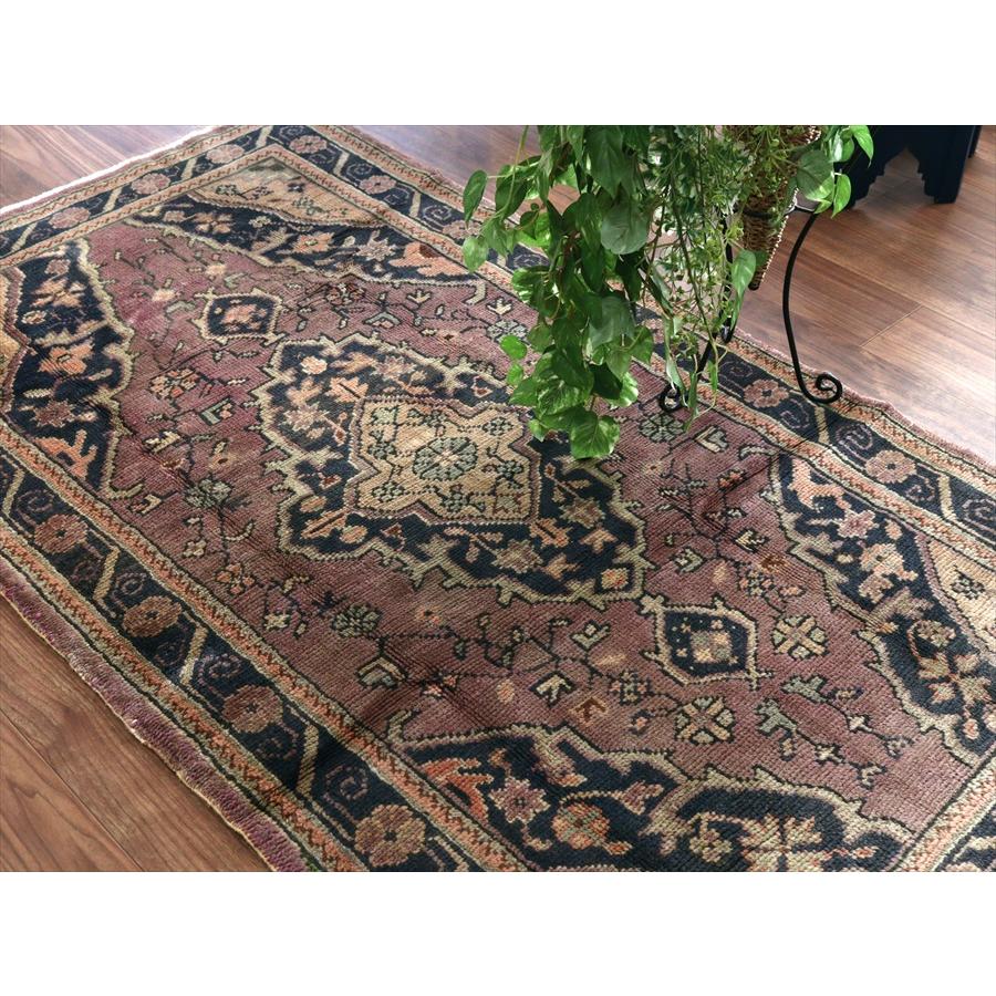 トルコじゅうたん トライバルラグ 180x104cm パステルに色褪せたあたたかみのある色使い |  | 06