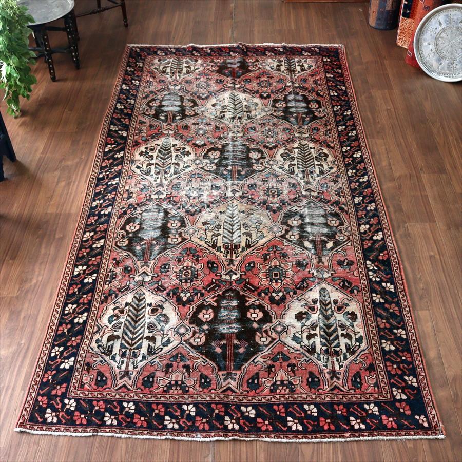 トライバルラグ バクティアリ族の部族絨毯 295x154cm 樹々と小花のデザイン | 