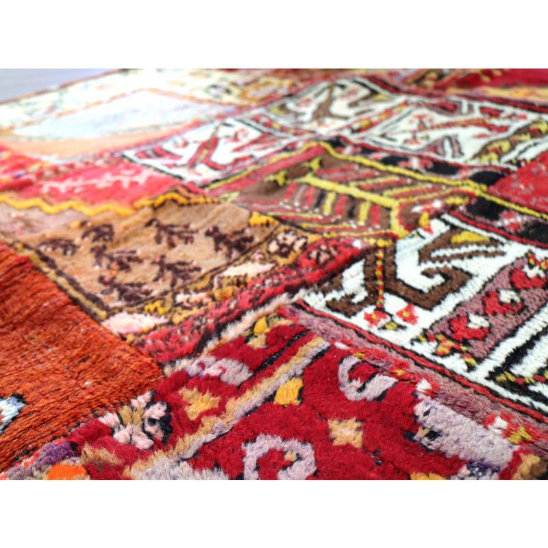 パッチワークラグ トルコ手織り絨毯 216x120cm アナトリアの