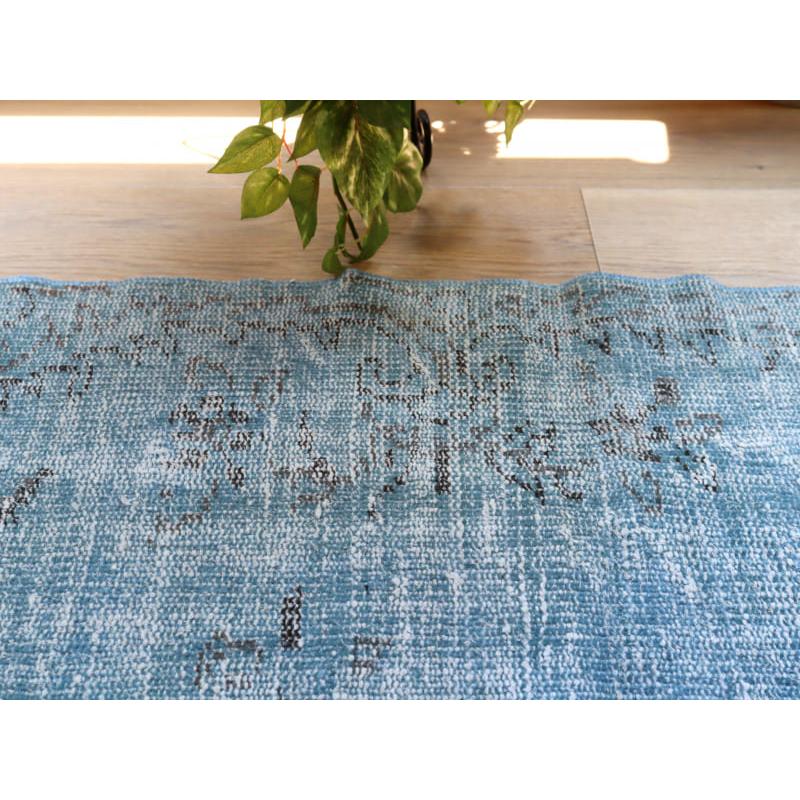 オーバーダイド ヴィンテージラグ ライトブルー 220x110cm トルコ手織り絨毯 アップサイクル |  | 10