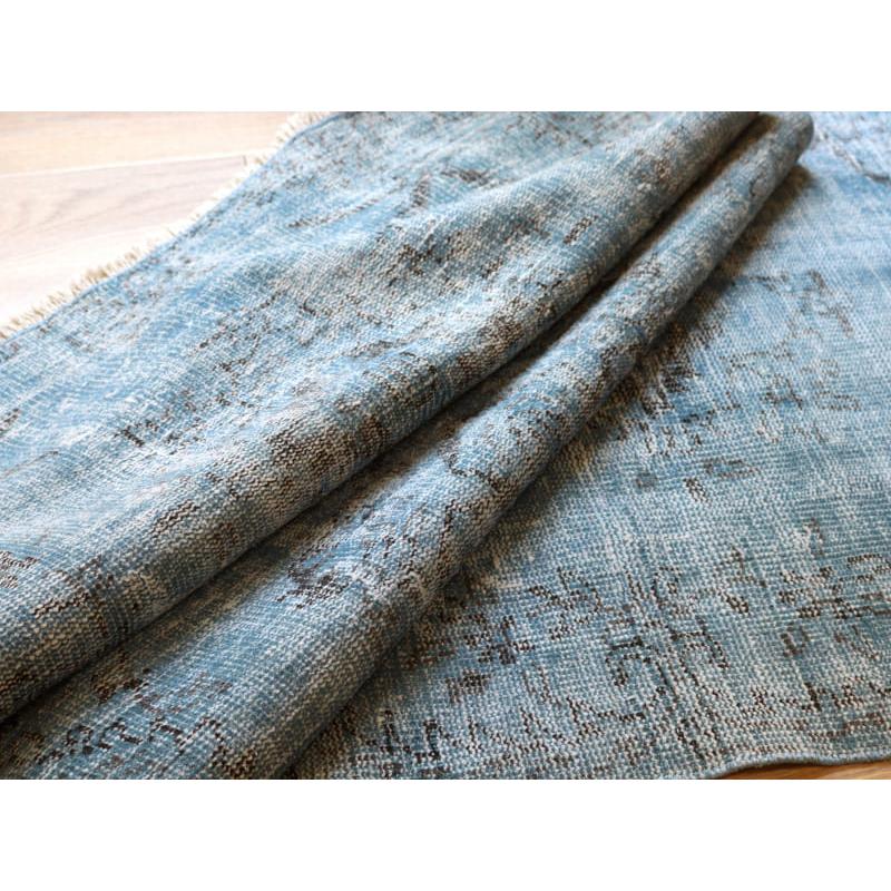 オーバーダイド ヴィンテージラグ ライトブルー 220x110cm トルコ手織り絨毯 アップサイクル |  | 11