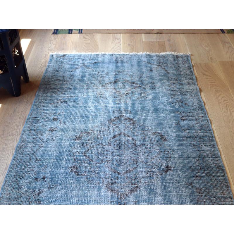 オーバーダイド ヴィンテージラグ ライトブルー 220x110cm トルコ手織り絨毯 アップサイクル |  | 03