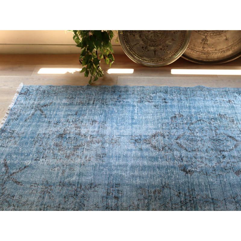 オーバーダイド ヴィンテージラグ ライトブルー 220x110cm トルコ手織り絨毯 アップサイクル |  | 04