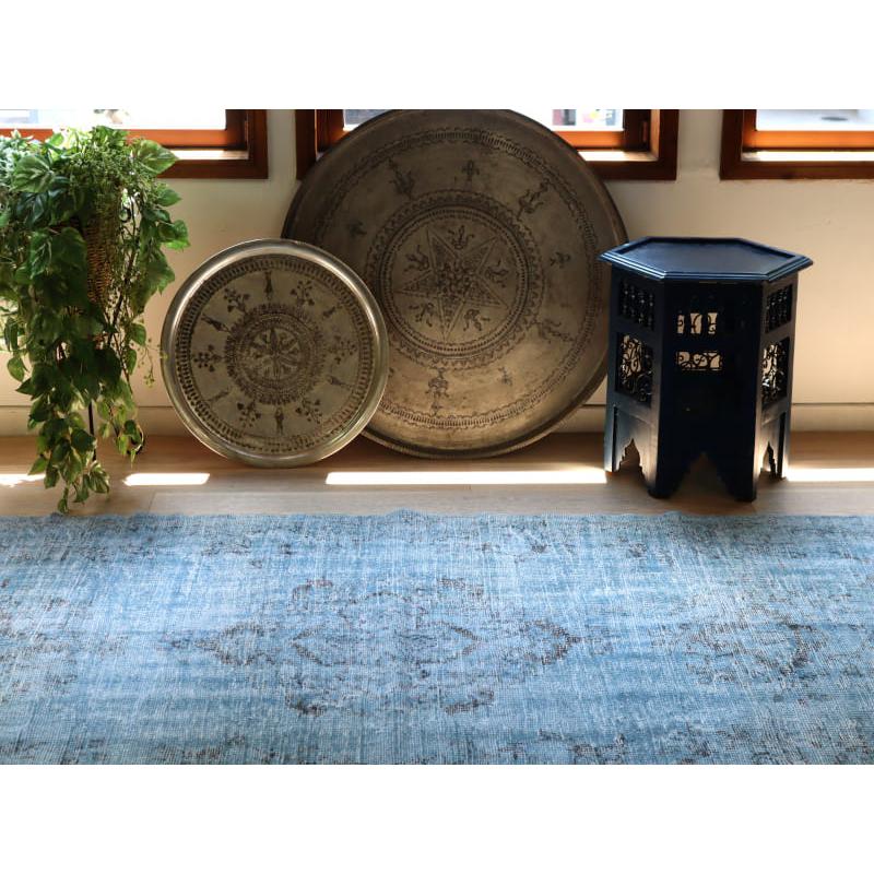 オーバーダイド ヴィンテージラグ ライトブルー 220x110cm トルコ手織り絨毯 アップサイクル |  | 05