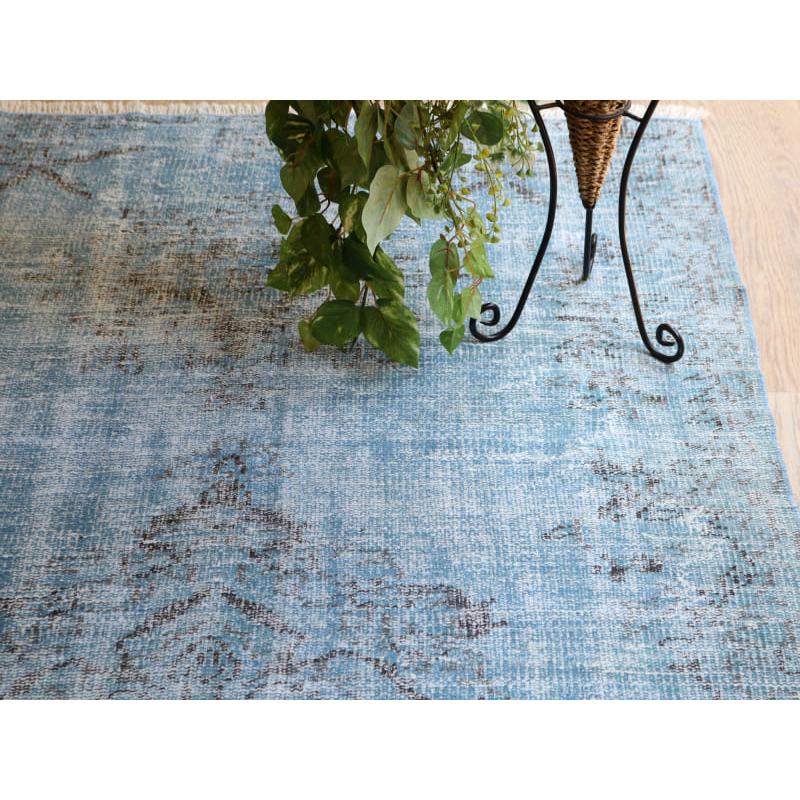 オーバーダイド ヴィンテージラグ ライトブルー 220x110cm トルコ手織り絨毯 アップサイクル |  | 08