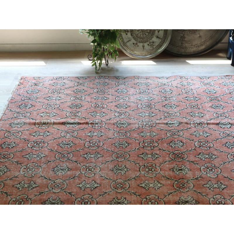 オーバーダイド ヴィンテージラグ ピンク 237x147cm トルコ手織り絨毯 アップサイクル |  | 04