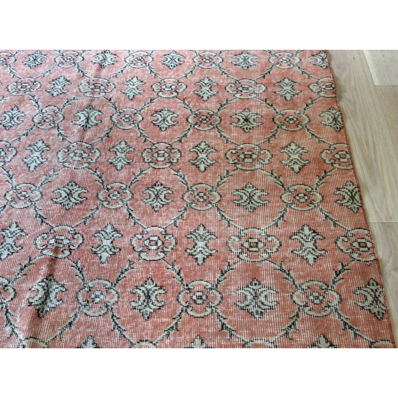 オーバーダイド ヴィンテージラグ ピンク 237x147cm トルコ手織り絨毯 アップサイクル |  | 08