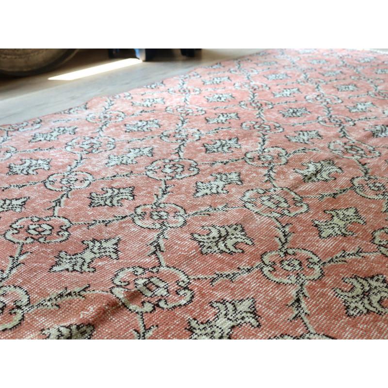 オーバーダイド ヴィンテージラグ ピンク 237x147cm トルコ手織り絨毯 アップサイクル |  | 09