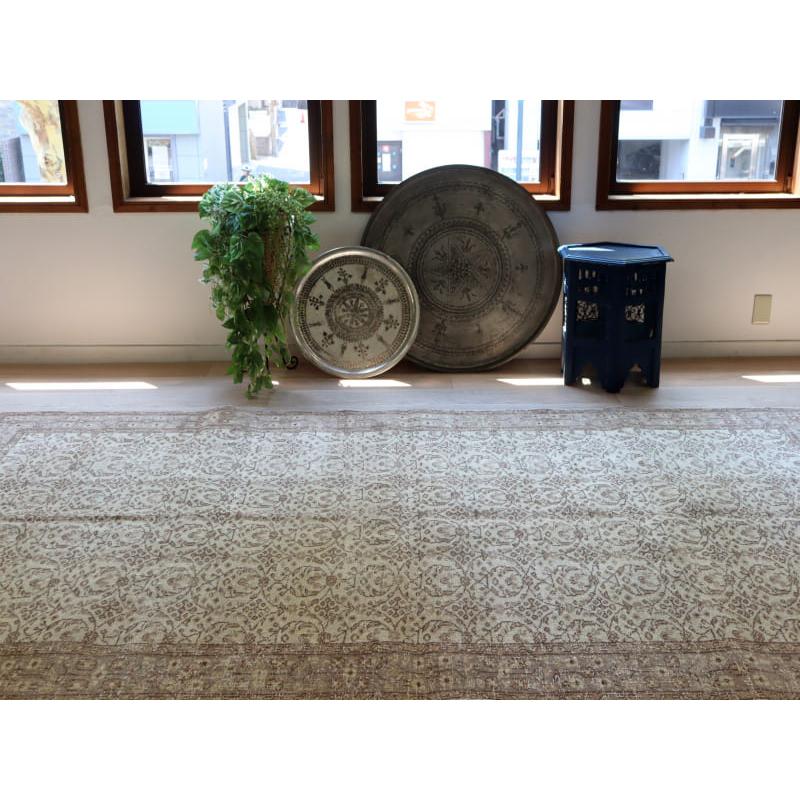 オーバーダイド ヴィンテージラグ ベージュ 276x166cm トルコ手織り絨毯 アップサイクル |  | 05