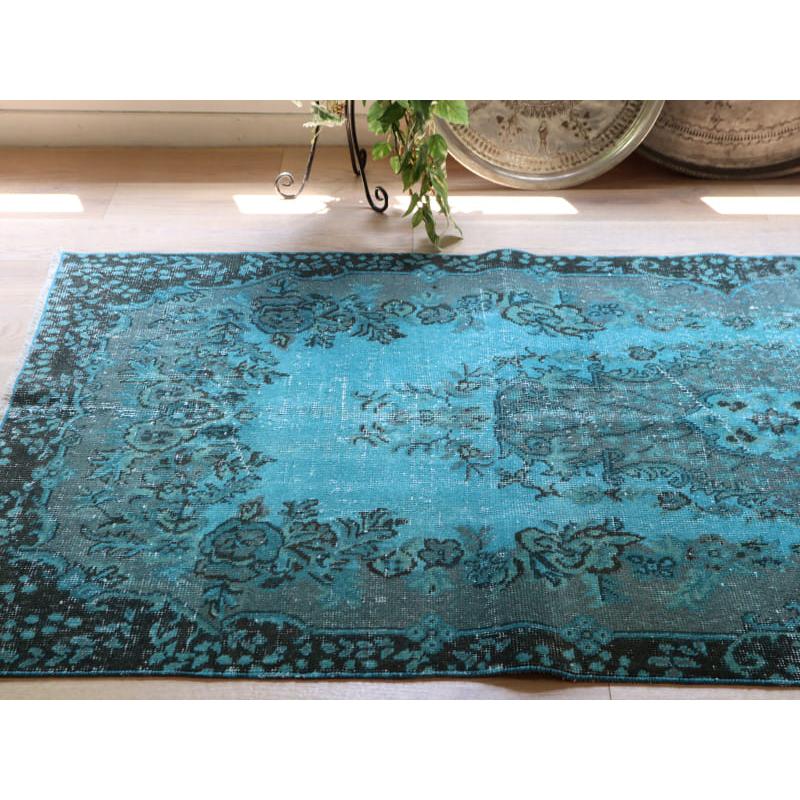 オーバーダイド ヴィンテージラグ ターコイズ 230x115cm トルコ手織り絨毯 アップサイクル |  | 03