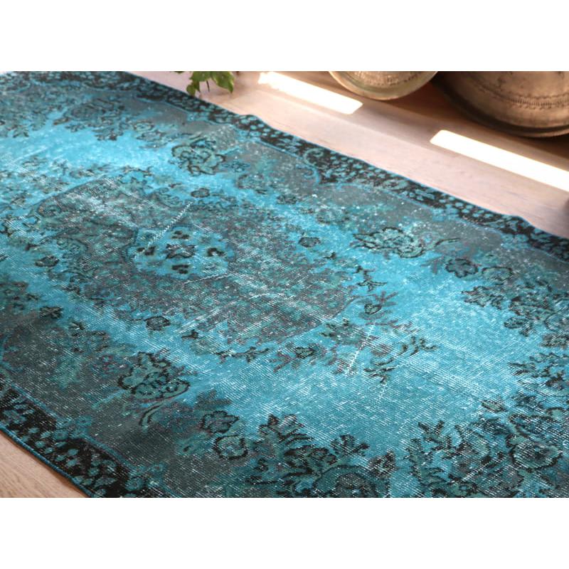オーバーダイド ヴィンテージラグ ターコイズ 230x115cm トルコ手織り絨毯 アップサイクル |  | 07