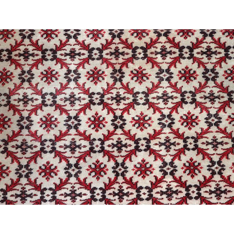 オーバーダイド ヴィンテージラグ ベージュ&レッド 135x116cm トルコ手織り絨毯 アップサイクル | ブランド登録なし | 02