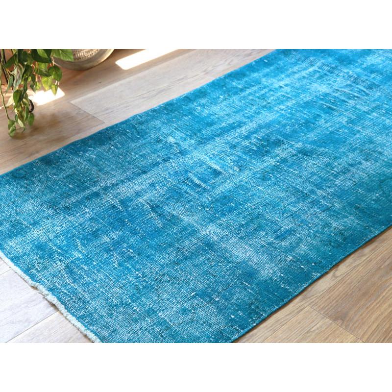 オーバーダイド ヴィンテージラグ ライトブルー 208x85cm トルコ手織り絨毯 アップサイクル |  | 05