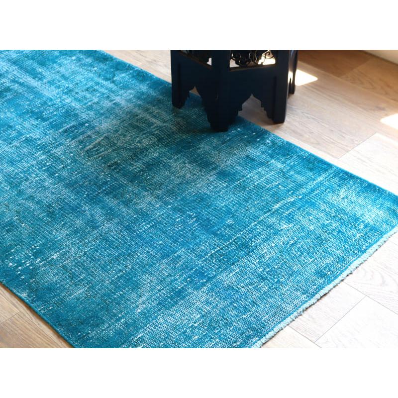 オーバーダイド ヴィンテージラグ ライトブルー 208x85cm トルコ手織り絨毯 アップサイクル |  | 07