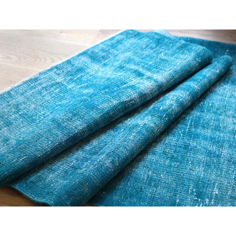 オーバーダイド ヴィンテージラグ ライトブルー 208x85cm トルコ手織り絨毯 アップサイクル |  | 09