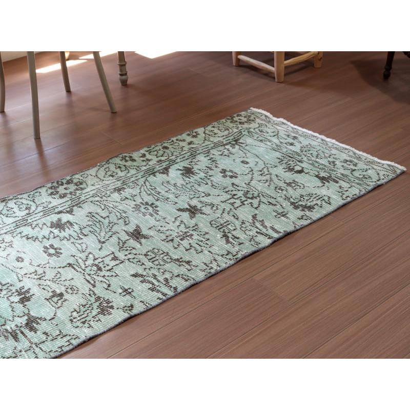 オーバーダイド ヴィンテージラグ ライトブルー 270x76cm トルコ手織り絨毯 アップサイクル | ブランド登録なし | 02