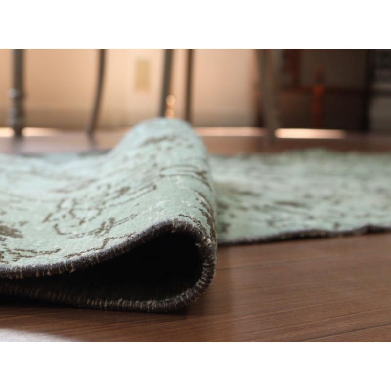 オーバーダイド ヴィンテージラグ ライトブルー 270x76cm トルコ手織り絨毯 アップサイクル | ブランド登録なし | 07