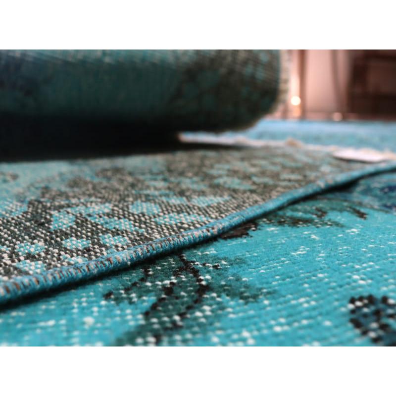 オーバーダイド ヴィンテージラグ ターコイズブルー 265x175cm トルコ手織り絨毯 アップサイクル | ブランド登録なし | 10