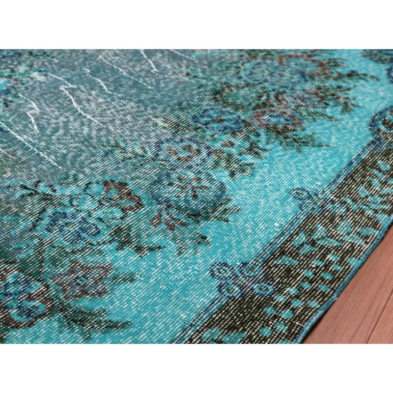 オーバーダイド ヴィンテージラグ ターコイズブルー 265x175cm トルコ手織り絨毯 アップサイクル | ブランド登録なし | 11