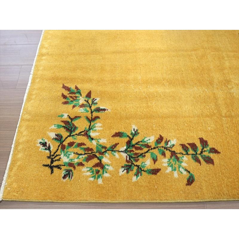 ヴィンテージ オーバーダイドラグ マスタードイエロー トルコ手織り