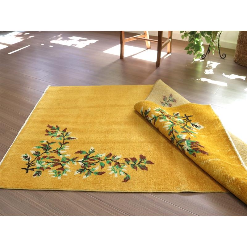 90×213 マスタードイエロー　トルコヴィンテージラグ 90×213 マスタードイエロートルコヴィンテージラグ 90×213 マスタード