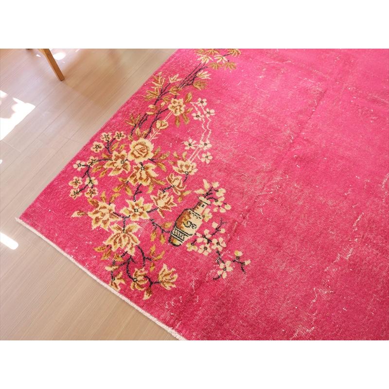 ヴィンテージ　オーバーダイドラグ　ピンク トルコ手織り絨毯　アップサイクル | ブランド登録なし | 01