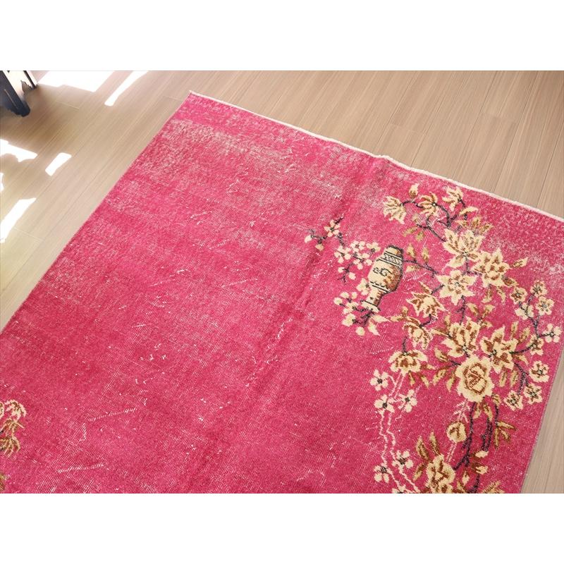 ヴィンテージ　オーバーダイドラグ　ピンク トルコ手織り絨毯　アップサイクル | ブランド登録なし | 05