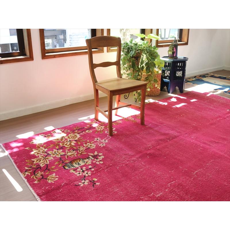 ヴィンテージ　オーバーダイドラグ　ピンク トルコ手織り絨毯　アップサイクル | ブランド登録なし | 06