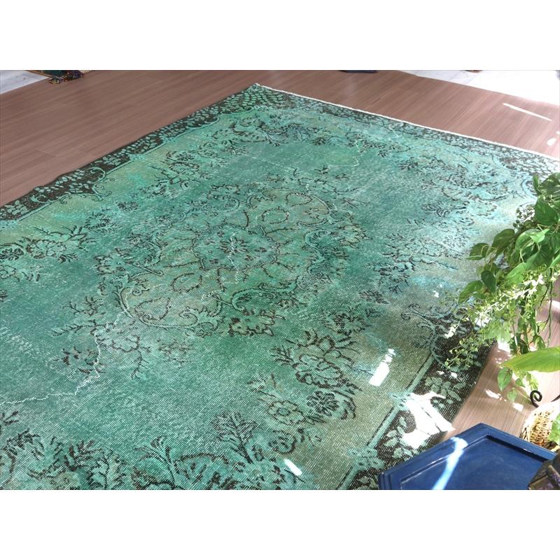 オーバーダイド　ヴィンテージラグ　グリーン トルコ手織り絨毯　アップサイクル | ブランド登録なし | 07