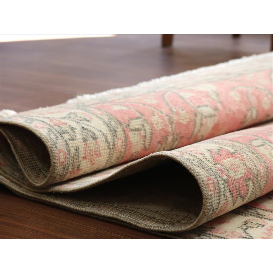 オールドラグ ヴィンテージウォッシュ 210x113cm ウスパルタ 連なる花 レッド |  | 12