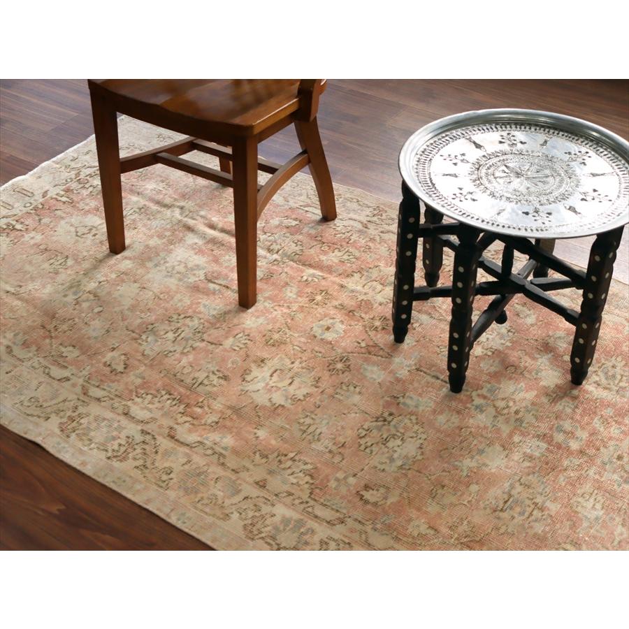 オールドラグ ヴィンテージウォッシュ 216x116cm ウスパルタ 花のメダリオン レッド |  | 05