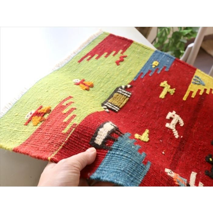 ギャッベキリム　テーブルサイズ 41x48cm カシュカイ族 風景のキリム | ブランド登録なし | 02