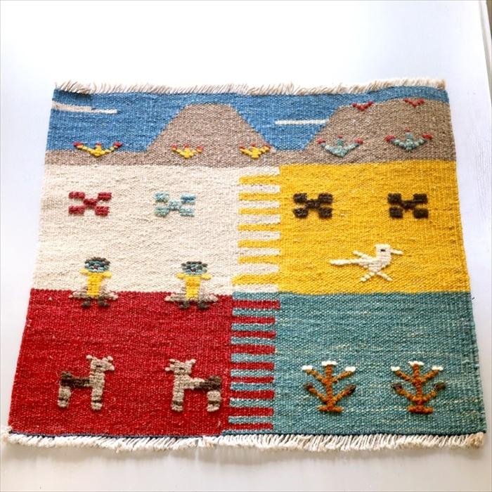 週末限定価格♪ギャッベ 手織り絨毯 民族模様 ラグ 約125×85