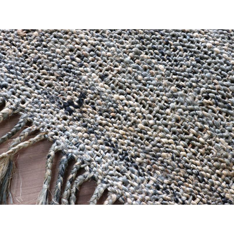 ジュートラグ 手織り 天然繊維 麻 200x140cm グレー