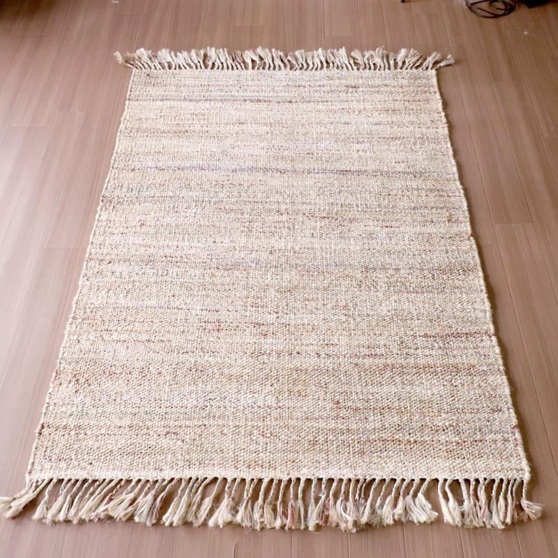 ジュートラグ 手織り　天然繊維　麻　 200x140cm ナチュラルベージュ | ブランド登録なし