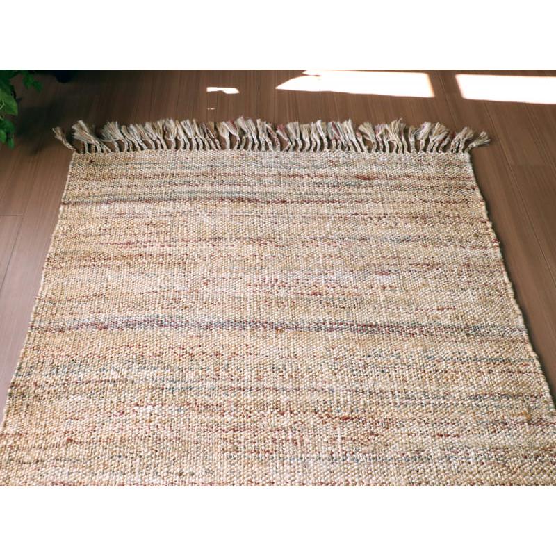 ジュートラグ 手織り　天然繊維　麻　 200x140cm ナチュラルベージュ | ブランド登録なし | 02