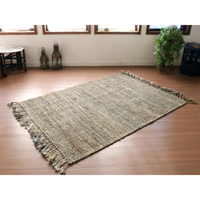 ジュートラグ 手織り　天然繊維　麻　 170x120cm グレー | ブランド登録なし | 01