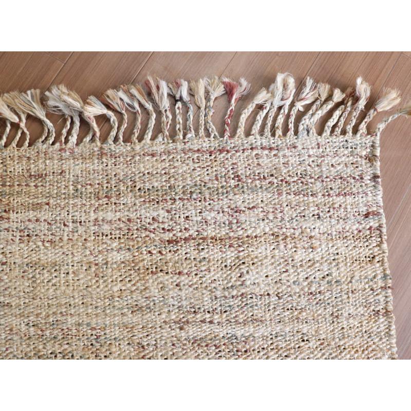 ジュートラグ 手織り　天然繊維　麻　 170x120cm ナチュラルベージュ | ブランド登録なし | 04