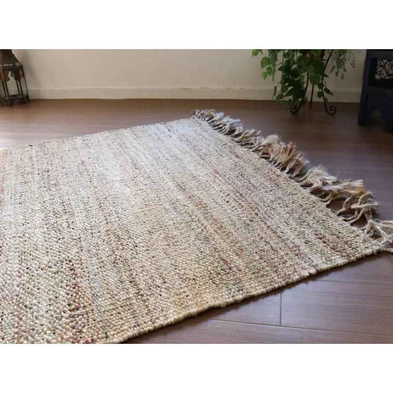 ジュートラグ 手織り　天然繊維　麻　 170x120cm ナチュラルベージュ | ブランド登録なし | 05