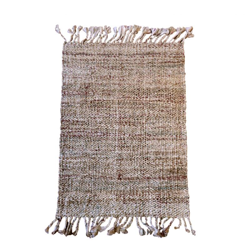 ジュートラグ 手織り　天然繊維　麻　 90x60cm ナチュラルベージュ | ブランド登録なし