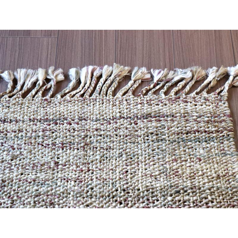 ジュートラグ 手織り　天然繊維　麻　 90x60cm ナチュラルベージュ | ブランド登録なし | 02